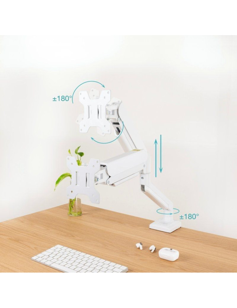 Soporte de Mesa para Monitor TooQ DB1334TNR-W/ Giratorio/ Inclinable/ hasta 10kg