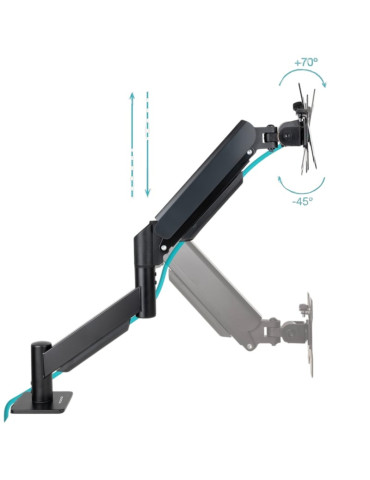 Soporte de Mesa para Monitor TooQ DB1340TNR-B/ Giratorio/ Inclinable/ Rotatorio/ Nivelable hasta 10kg 2