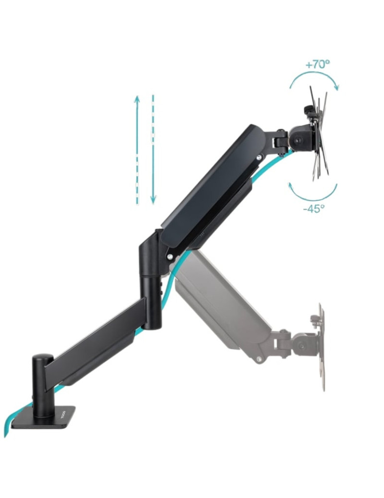 Soporte de Mesa para Monitor TooQ DB1340TNR-B/ Giratorio/ Inclinable/ Rotatorio/ Nivelable hasta 10kg