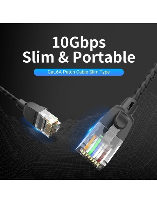 Cable de Red RJ45 UTP Vention IBIBD Cat.6A/ 50cm/ Negro