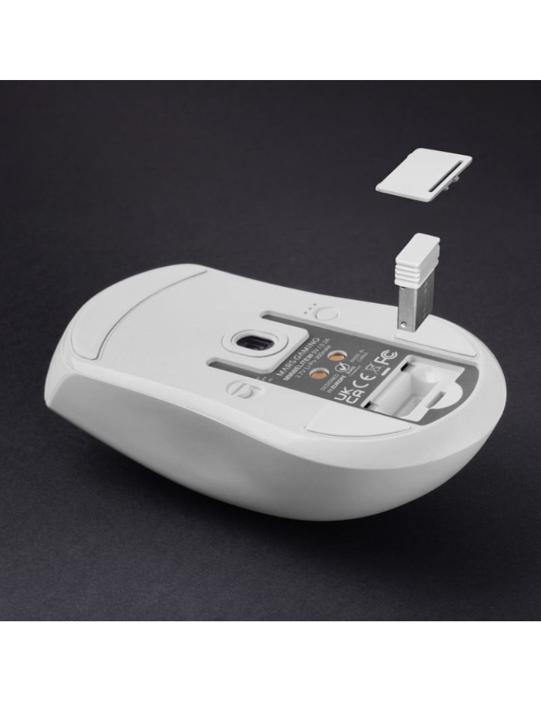 Ratón Gaming Inalámbrico Mars Gaming MMW-Elite/ Batería Recargable/ Hasta 20000 DPI/ Blanco