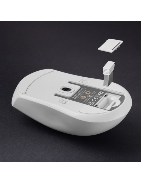 Ratón Gaming Inalámbrico Mars Gaming MMW-Elite/ Batería Recargable/ Hasta 20000 DPI/ Blanco