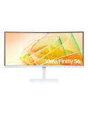 Monitor Profesional Ultraparonámico Curvo Samsung ViewFinity S6 S34C650TAU 34"/ UWQHD/ Multimedia/ Regulable en altura/ Blanco