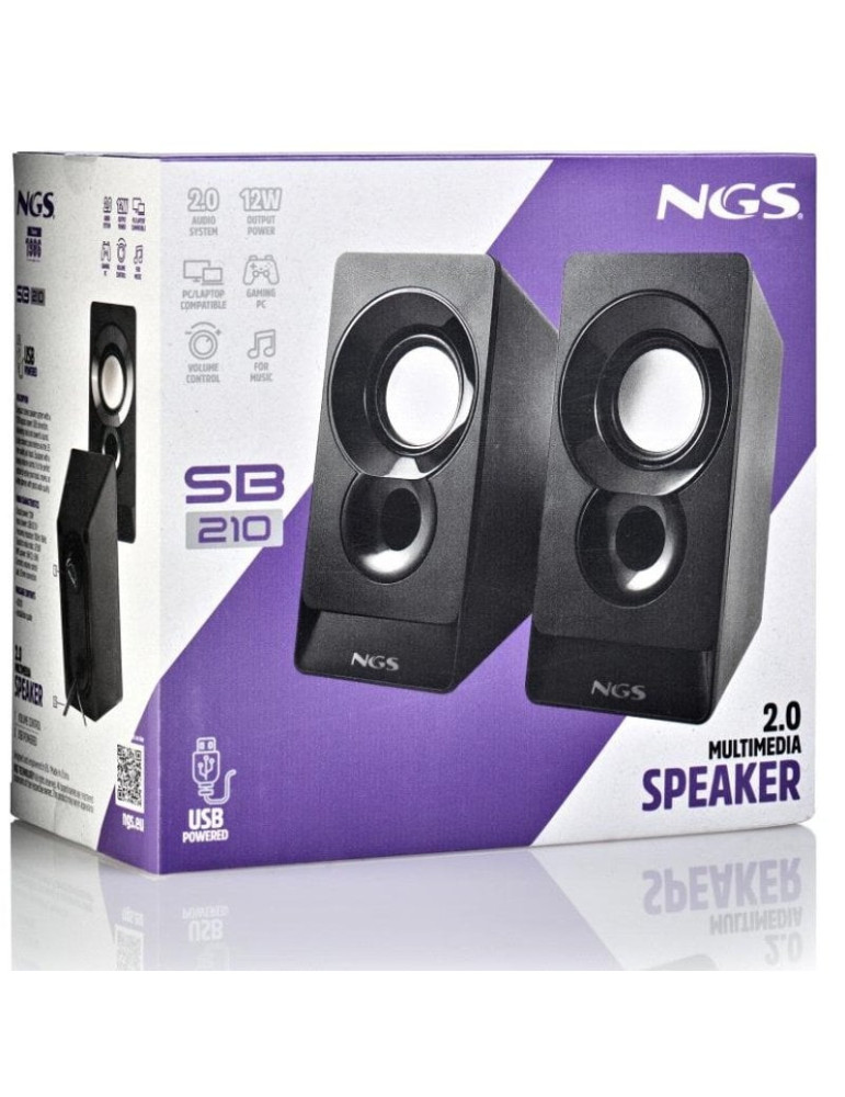 Altavoces NGS SB 210/ 12W/ 2.0/ Negros