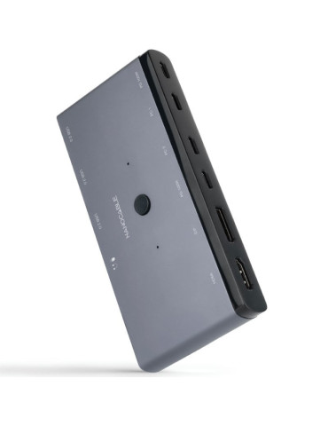 Switch Conmutador 8K Nanocable 10.12.0003/ 1x HDMI/ 1x DisplayPort/ 3x USB/ 2x USB Tipo-C/ 1x Jack 3.5mm/ 2x USB Tipo-C PD