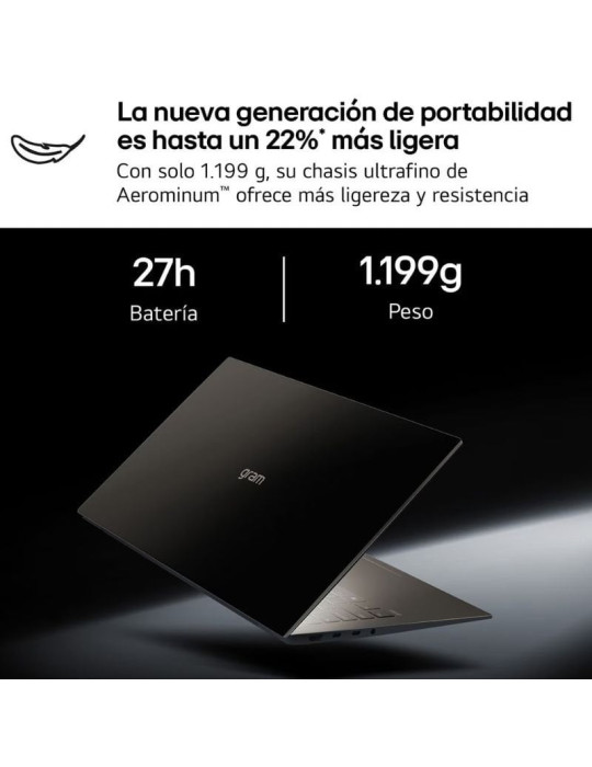 Portátil LG Gram Pro 16Z90U-K.AUB5BN Intel Core Ultra X7-358H/ 32GB/ 512GB SSD/ 16"/ Win11