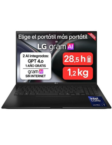 Portátil LG Gram 16ZD90TL-G.AX85BN Intel Core Ultra 7-258V/ 32GB/ 512GB SSD/ 16"/ Sin Sistema Operativo