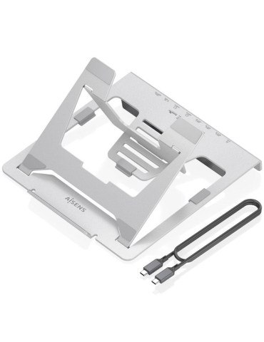 Soporte de Sobremesa - Docking USB Tipo-C Aisens ASUC-7P046-GR/ 2xUSB/ 1xUSB Tipo-C/ 2xHDMI/ 1xRJ45/ 1xUSB Tipo-C PD/ Gris 2