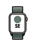 Apple Watch SE/ GPS/ 44mm/ Caja de Aluminio Blanco Estrella/ Correa Loop Deportiva Verde Lago