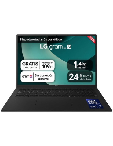 Portátil LG Gram 17Z90TL-G.AU88BN Intel Core Ultra 7-258V/ 32GB/ 1TB SSD/ 17"/ Win11