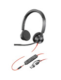 Auriculares Poly Blackwire 3325 + Adaptador USB-C/A/ con Micrófono/ Jack 3.5mm/ Negro
