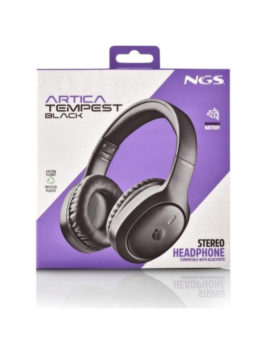 Auriculares Inalámbricos NGS Artica Tempest/ con Micrófono/ Bluetooth/ Negros