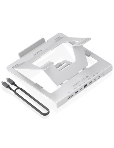 Soporte de Sobremesa - Docking USB Tipo-C Aisens ASUC-7P045-GR/ 1xUSB/ 1xUSB Tipo-C/ 1xHDMI/ 1xRJ45/ 1xLector de Tarjetas/ 1xUSB