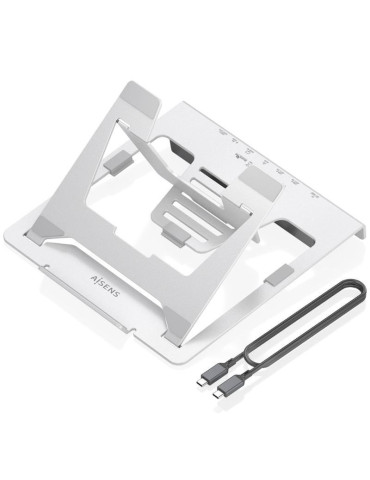 Soporte de Sobremesa - Docking USB Tipo-C Aisens ASUC-7P045-GR/ 1xUSB/ 1xUSB Tipo-C/ 1xHDMI/ 1xRJ45/ 1xLector de Tarjetas/ 1xUSB 2