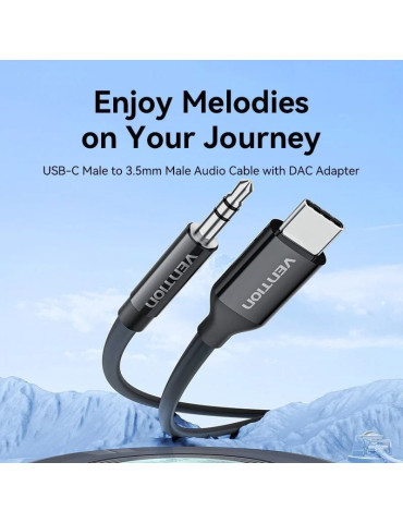 Cable Conversor Audio Vention BIFBF/ USB Tipo-C Macho - Jack 3.5 Macho/ 1m/ Gris 2