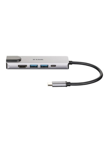 Docking USB Tipo-C D-Link DUB-M520/ 2xUSB/ 1xUSB Tipo-C/ 1xHDMI 4K/ 1xRJ45/ 1xThunderbolt/ Gris 2