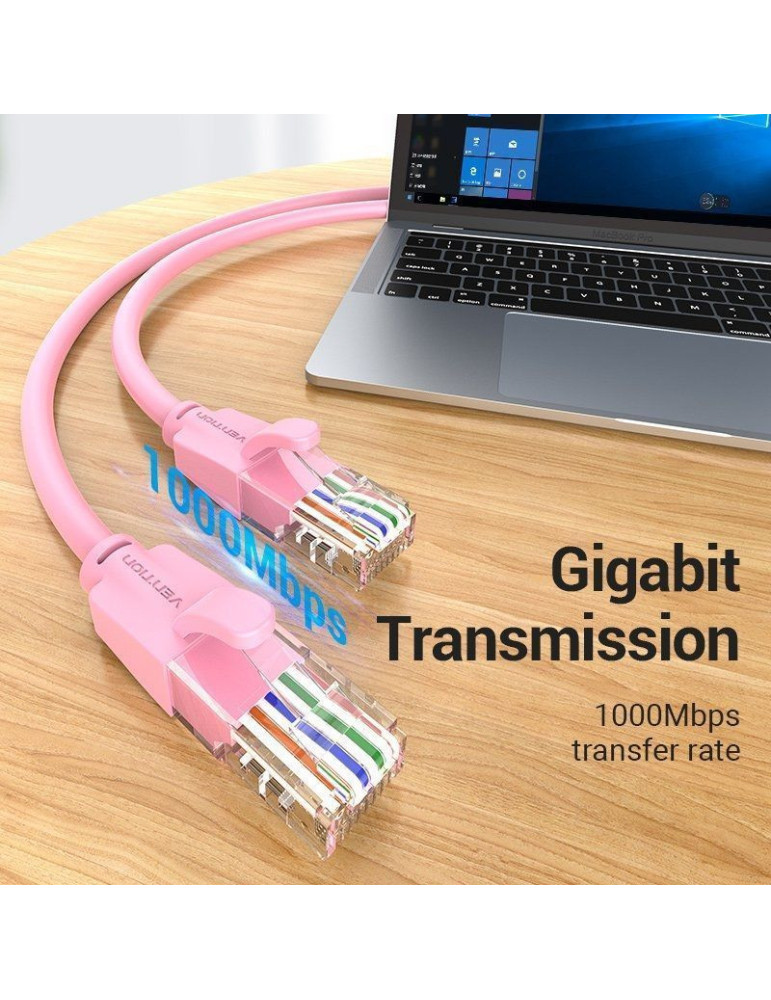 Cable de Red RJ45 UTP Vention IBEPF Cat.6/ 1m/ Rosa