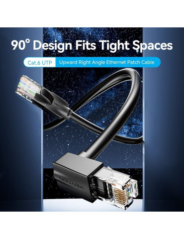 Cable de Red RJ45 UTP Vention IBVBJ Cat.6/ 5m/ Acodado 90 / Negro 2