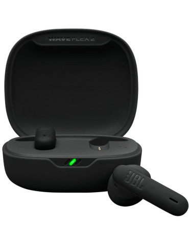 Auriculares Bluetooth JBL Wave Flex con estuche de carga/ Autonomía 10h/ Negros