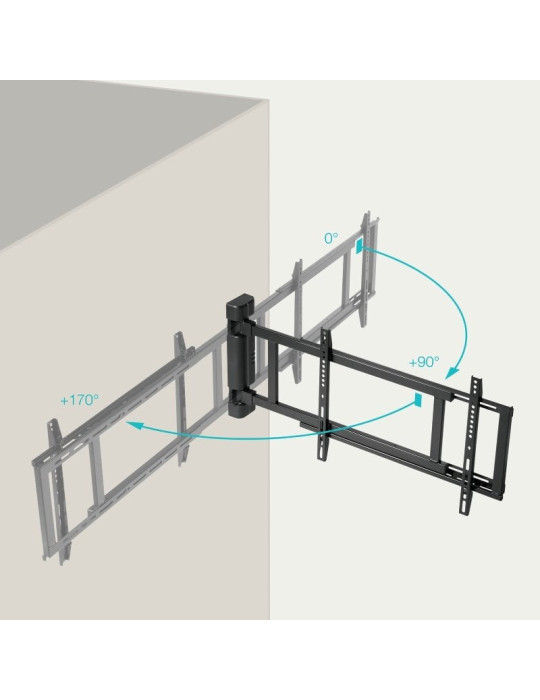 Soporte de Pared Eléctrico Giratorio TooQ LPM4381XL-B para TV de 32-75"/ hasta 50kg