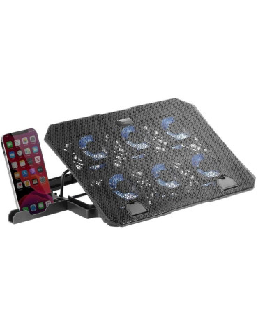 Soporte Refrigerante Mars Gaming MNBC23 para Portátiles hasta 16"/ Iluminación LED
