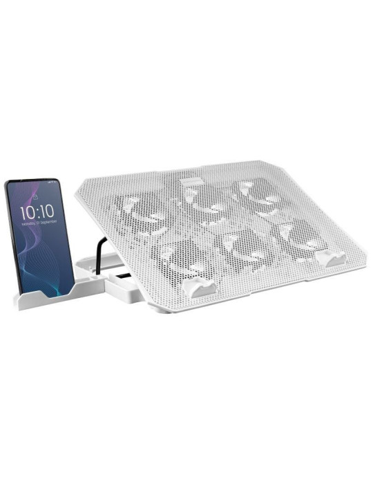 Soporte Refrigerante Mars Gaming MNBC23 para Portátiles hasta 16"/ Iluminación LED
