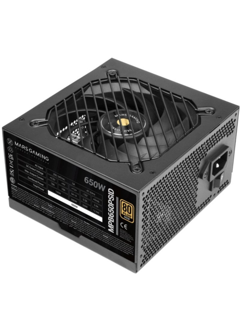 Fuente de Alimentación Mars Gaming MPB650PSID/ 650W/ Ventilador 12cm/ 80 Plus Gold