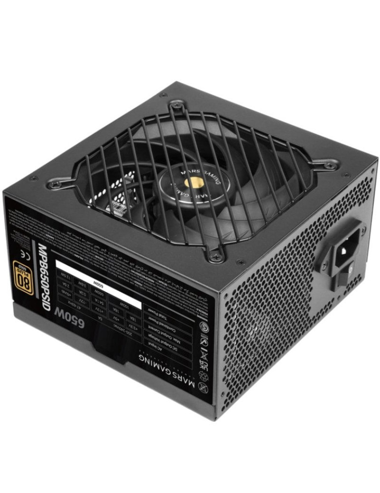 Fuente de Alimentación Mars Gaming MPB650PSID/ 650W/ Ventilador 12cm/ 80 Plus Gold