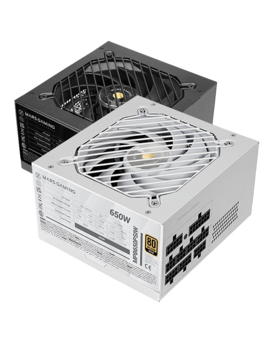 Fuente de Alimentación Mars Gaming MPB650PSI/ 650W/ Ventilador 12cm/ 80 Plus Gold/ Blanca