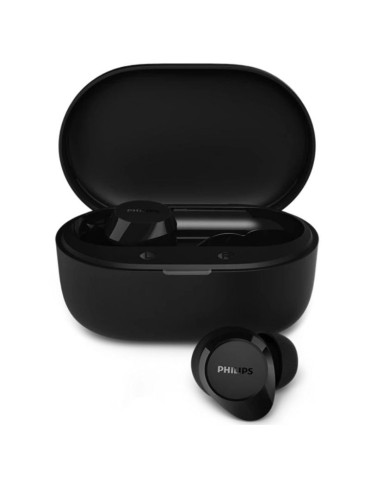 Auriculares Bluetooth Philips TAT1300BK con estuche de carga/ Autonomía 6h/ Negros