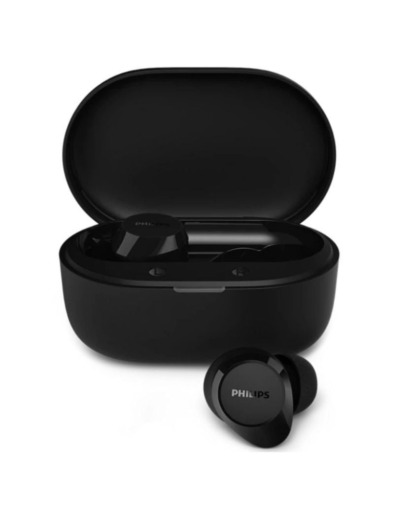 Auriculares Bluetooth Philips TAT1300BK con estuche de carga/ Autonomía 6h/ Negros