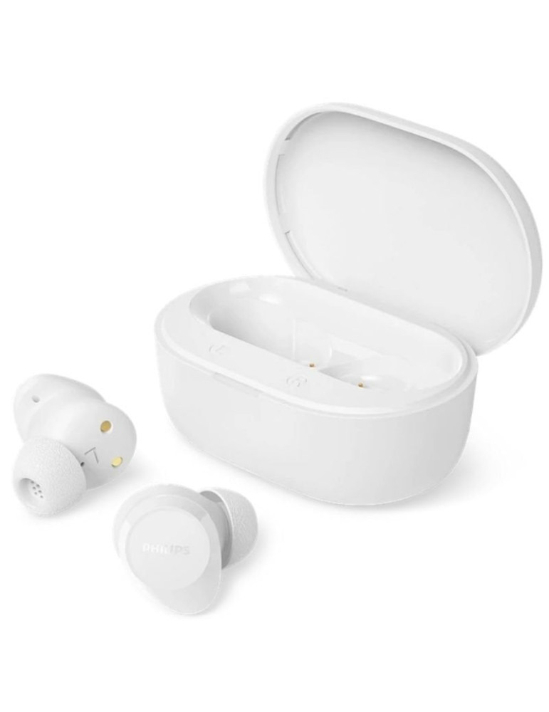 Auriculares Bluetooth Philips TAT1300WT con estuche de carga/ Autonomía 6h/ Blancos