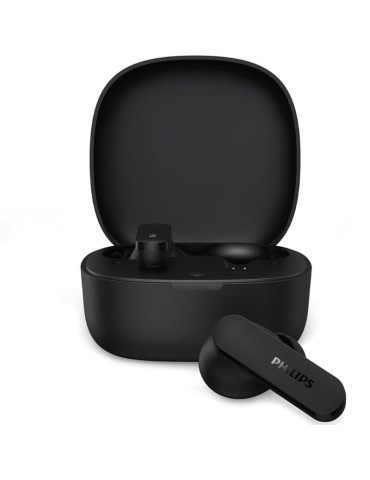 Auriculares Bluetooth Philips TAT2100BK con estuche de carga/ Autonomía 8h/ Negros