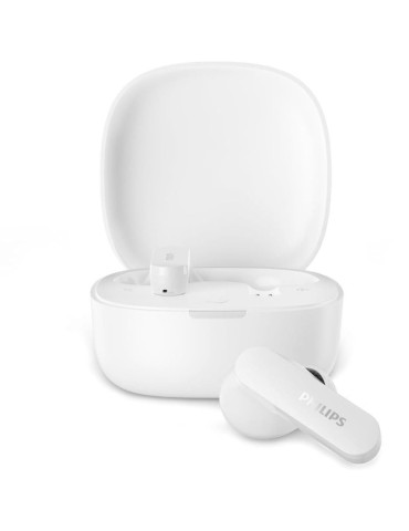 Auriculares Bluetooth Philips TAT2100WT con estuche de carga/ Autonomía 8h/ Blancos