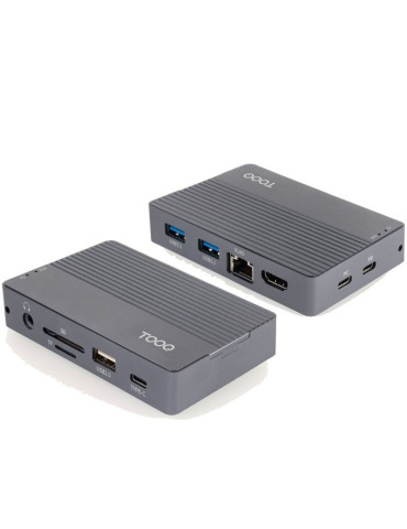 Docking USB Tipo-C TooQ TQE-2242G/ Ranura SSD M.2/ 1xHDMI/ 1xRJ45/ 1xUSB/ 1xUSB Tipo-C/ 1xLector Tarjetas/ 1x Jack 3.5/ 1xUSB Ti 2