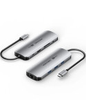 Docking USB Tipo-C Vention TQLHB/ 1xHDMI 4K/ 3xUSB/ 1xUSB Tipo-C PD/ 1xRJ45/ 1xJack 3.5mm/ 1xLector de Tarjetas/ Gris