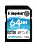 Tarjeta de Memoria Kingston CANVAS Canvas Go! Plus 64GB SD XC/ Clase 10/ 170MBs