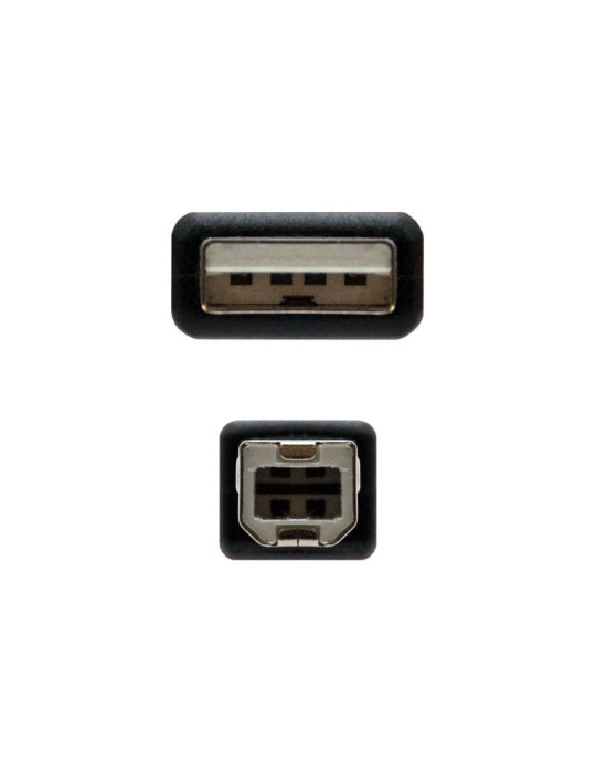 Cable USB 2.0 Impresora Nanocable 10.01.0102/ USB Tipo-B Macho - USB Macho/ 1m/ Negro