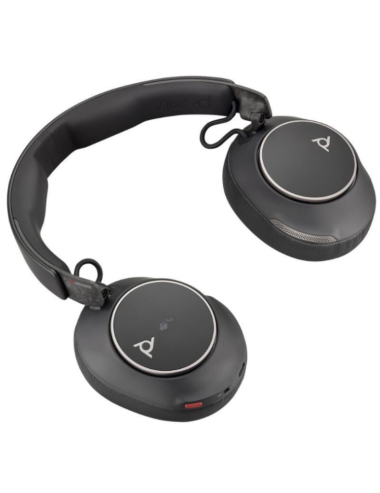 Auriculares Inalámbricos Poly Voyager Surround 80 UC USB Tipo-C + Adaptador USB-C/A/ con Micrófono/ Bluetooth/ Negros