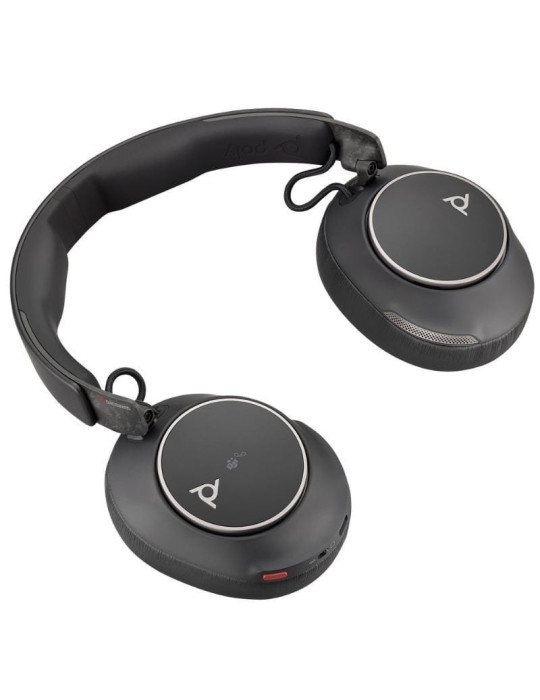 Auriculares Inalámbricos Poly Voyager Surround 80 UC USB Tipo-C + Adaptador USB-C/A/ con Micrófono/ Bluetooth/ Negros