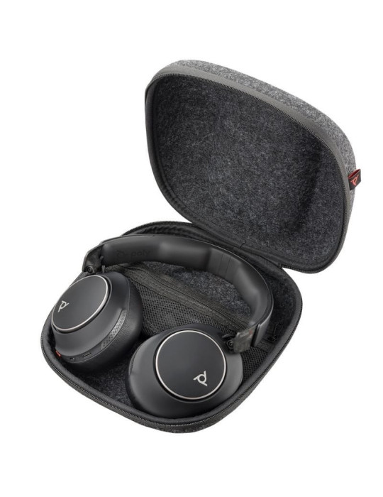 Auriculares Inalámbricos Poly Voyager Surround 80 UC USB Tipo-C + Adaptador USB-C/A/ con Micrófono/ Bluetooth/ Negros