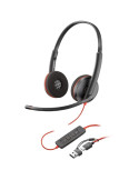 Auriculares Poly Blackwire 3220 + Adaptador USB-C/A/ con Micrófono/ USB Tipo-C/ Negro