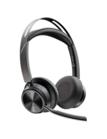 Auriculares Inalámbricos PolyVoyager Focus 2 USB-C-C + Adaptador USB-C/A/ con Micrófono/ Bluetooth/ Negros