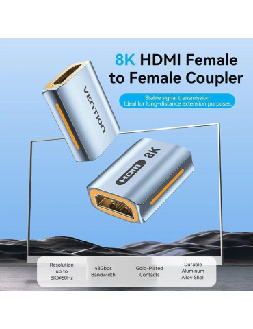 Adaptador HDMI 8K Vention AIUH0/ HDMI Hembra - HDMI Hembra 2