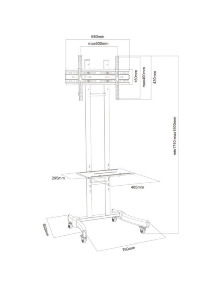 Soporte de Pie con Ruedas Approx appST05 para TV de 30-70"/ hasta 40kg