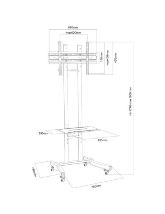 Soporte de Pie con Ruedas Approx appST05 para TV de 30-70"/ hasta 40kg