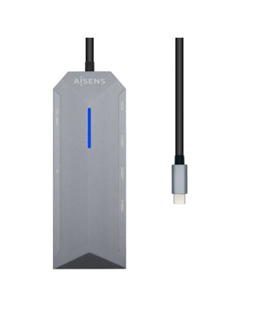 Docking USB Tipo-C Aisens ASUC-8P004-GR/ 1xHDMI 4K/ 3xUSB/ 1xRJ45/ 1xLector Tarjetas / 1xUSB Tipo-C PD/ Gris 2