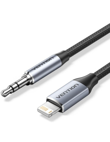 Adaptador Audio Vention BMCHG/ Jack 3.5 Macho - Lightning Macho/ 1.5m/ Gris