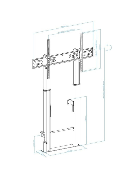 Soporte de Pared Fijo/ Suelo TooQ LOTTUS FS2290HM-B para TV de 55-100"/ hasta 100kg
