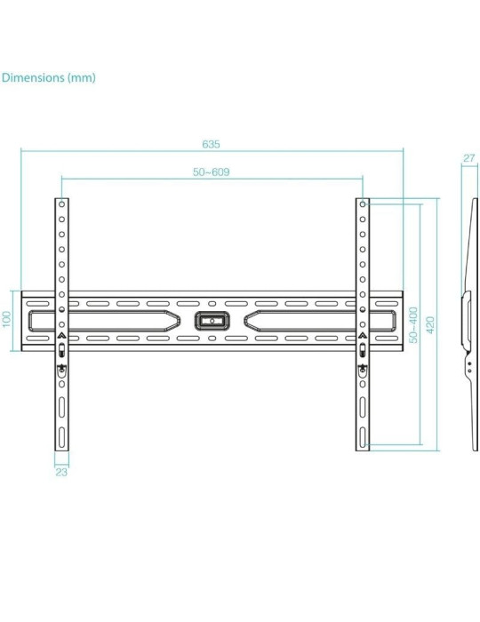 Soporte de Pared Fijo TooQ LP1050F-B para TV de 37-86"/ hasta 45kg